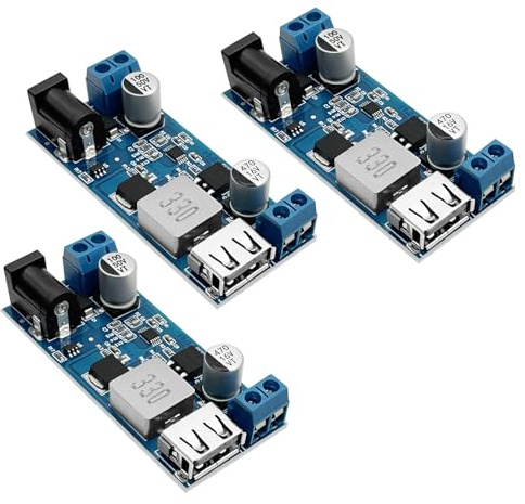 Hoembpn Power Buck Converter 24V/12V to 5V 5A DC-DC Down Supply Module Board 9-36V to 5.2V Regulator Adjustable USB Step Down Charging Module Synchronous Rectifier Efficient Power Conversion