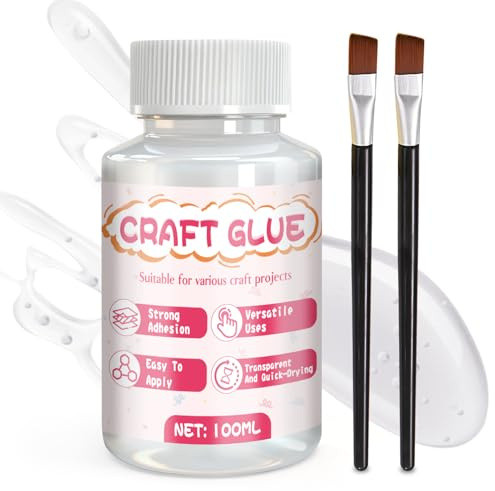 NoxGule Colla per Puzzle, Colla per Carta, Colla per Decoupage, Impermeabili, Adatti per Decorare e Impreziosire Tovaglioli su Argilla, Legno, Ceramica e Cartone, Semitrasparenti, 100 ml