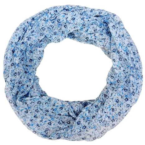 Jeamis Fiore di seta loop sfumato primavera sciarpa rotonda unisex estate autunno leggero sciarpa stola seta fiore camomilla, 26F Blu, 160 x 48 cm