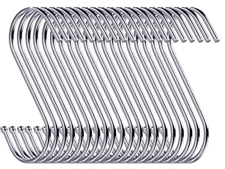 Swatowot 30 Pack Heavy Duty S Hooks 9 cm S Shaped Hanging Hooks Large Hangers for Kitchen, Bathroom, Bedroom and Office