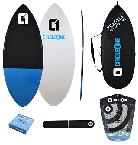 Skimboard Epoxy+fibre de verre EPS 137,2 cm – Sac, cire, cale-queue et arche inclus – Bleu