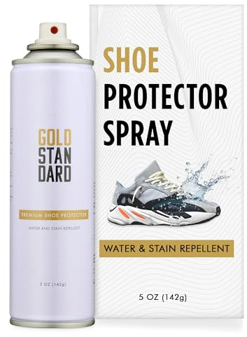 Gold Standard Premium Water-Repellent Shoe Protector Spray – 5 Oz. Suede Shoe Protector Spray Waterproof Formula Repels Water and Stains - Leather, Nubuck, Suede, Canvas, White Sneaker Protector Spray
