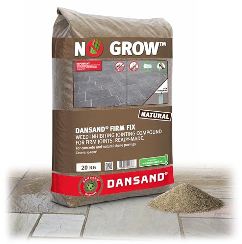 Dansand No Grow 20kg Polymeric Sand for Block Paving | Brush In Patio Grout, Weed Inhibiting Jointing Compound for Driveways & Paths, Ready Mixed Setting Sand - Beige