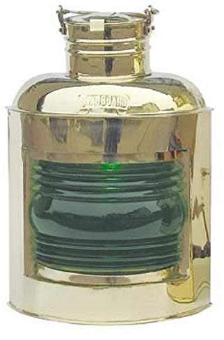 Positionslampe Steuerbordlampe grün Schiffslampe Messing 30cm Petroleumbrenner Steuerbord Lampe