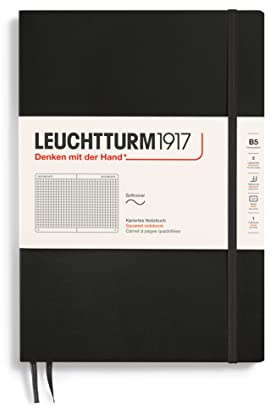 LEUCHTTURM1917 - Notebook Softcover Composition B5-123 Numbered Pages for Writing and Journaling (Squared, Black)