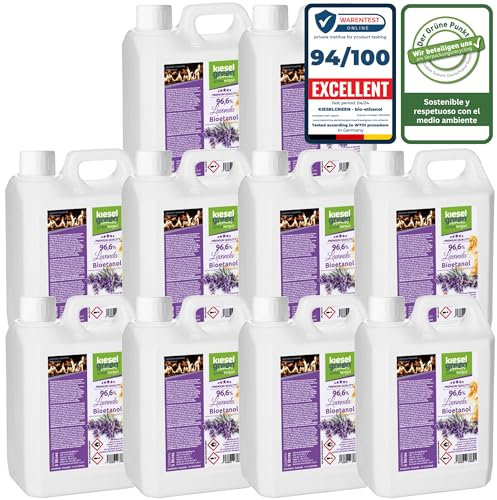 KieselGreen Bioethanolo 50 litri con Fragranza per Caminetto a Etanolo – Bio-etanolo profumato per Ambienti, molte Fragranze - Profumo per Caminetto a bioetanolo da Interno o da Tavolo L50
