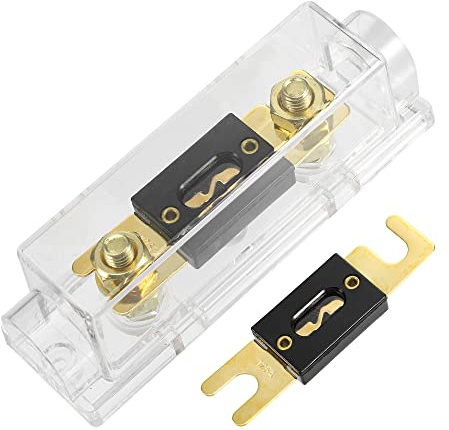 A ABSOPRO Portafusibili Auto per Audio 0 4 8 Indicatore Inline ANL Fusibile Supporto Set con 2pz Fusibile 125A