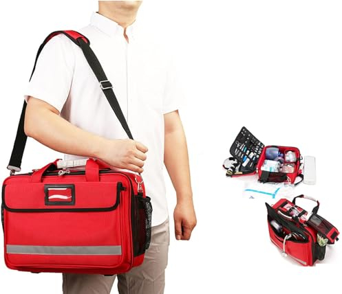 CEEBUS Sac de Premiers Secours Vide Sac d'urgence médical Vide avec réflecteur, Grande capacité, pour EMT, EMS, infirmières, médecins Tactiques, Soins à Domicile