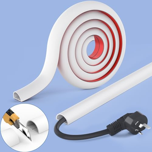 UOMTFAI Wall Cord Hider 78 Inch Cable Hider for Walls W0.59 H0.39in White