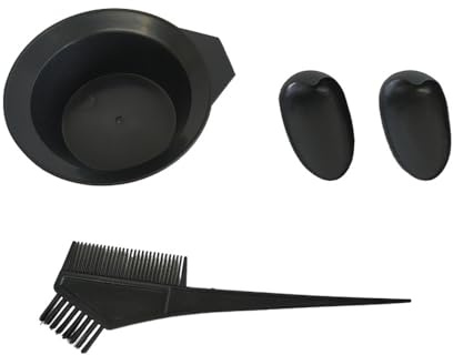 ZONADAH Kit de coloration de cheveux 4 pièces, kit de teinture pour cheveux, outil de salon de beauté, coque de coloration des cheveux, cache-oreilles et peigne double face, kit de coloration