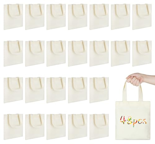 ktxaby 20x22cm Mini Canvas Tote Bag Blank Canvas Tote Bags