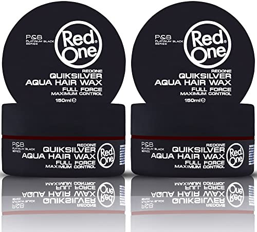 RedOne Aquatisches Haarwachs Grau 150ml | Kantenkontrolle | Ultra-Halt | Haarwachs für Männer und Frauen | Wassermelonenduft | Maximale Kontrolle - 2 Stück