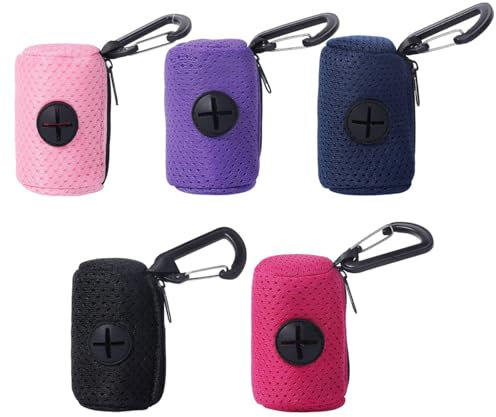 HDGSAFD Distributeur De Sacs Poubelles 5 Pièces, Boîte De Rangement De Sacs Poubelles Portables, Accessoires D'Extérieur pour Animaux De Compagnie, Fournitures pour Animaux De Compagnie