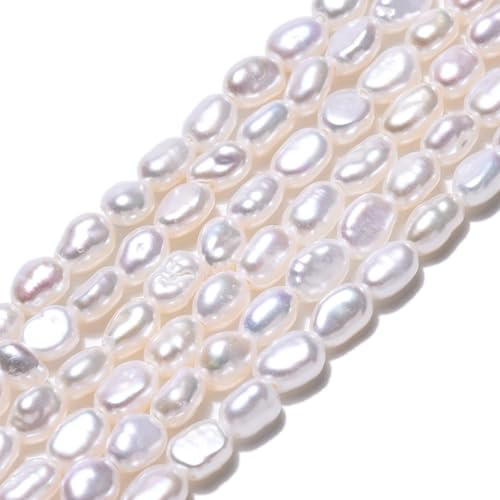 Airssory 90 perline naturali naturali di riso da 3-4 mm di forma ovale, perle d'acqua dolce naturali sfuse, per gioielli fai da te, bracciali, collane, orecchini, borse, portachiavi, decorazioni per