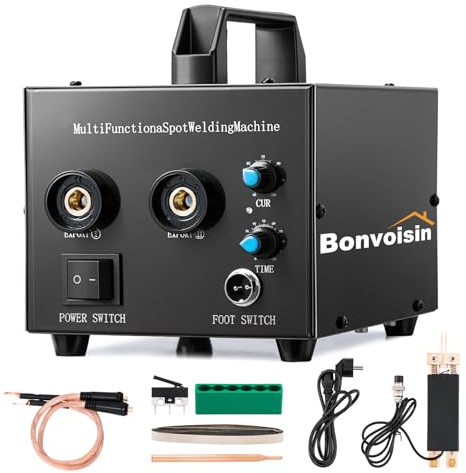 Bonvoisin Poste à Souder par Points, 400-1000A Sortie, 70cm Stylo de Soudage Intégré, pour 0,1-0,2mm Bande de Nickel, pour Batteries au Lithium 18650 Téléphone Portable (EU)