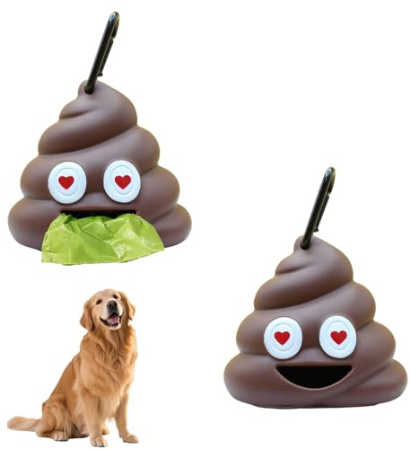 2 Dispensadores Bolsas Para Excrementos Perro, Dispensador Bolsas Para Excrementos Mascotas, Excrementos Mascotas, Dispensador Bolsas Para Excrementos, Soporte Para Bolsas, Ojos de corazón