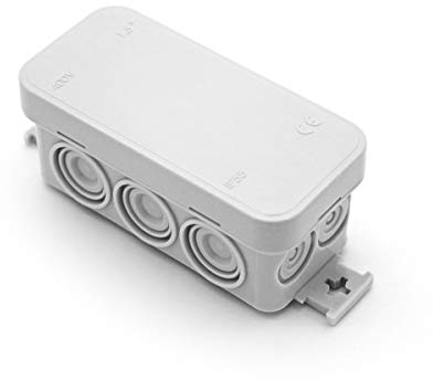 Abzweigdose Feuchtraum IP55 Dose 90 x 43 x 40 mm aufputz außenliegenden Befestigungslasche Kabelabzweigdose Verbindungsdosen Industriegehäuse Verteilerkasten Leergehäuse Verteilerdose ARLI 1 Stück