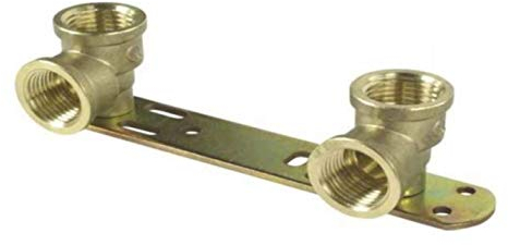 Wärmer System Verdeckte Duschhalterung/Länge – 150 mm/Thermostat-Mischbatterie, Rückplatte, BSP-Gewinde, Wasserhahn-Anschluss-Set 1/2 x 1/2 x L 150