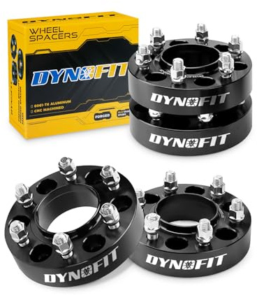 Dynofit 1.5in 6x135 Hub-Centric Wheel Spacers for F150, 87.1mm Hub Bore, M14x2.0 Thread, Forged 6-Lug Wheel Adapters for 2015-2026 Ford F-150, Expedition & Navigator, 4 Piece Spacers