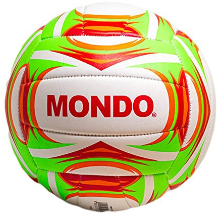 Mondo Toys - Volleyball Beach Volleyball Green - Größe 5 Indoor, Outdoor, Beach, PVC Sponge Soft Touch, weiß rot grün - 23013