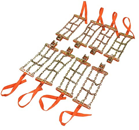 8 Pcs Car Snow Chain, Tire Snow Chain Anti Slip Adjustable Universal Wheel Traction Chains for 165mm to 265mm Tyres