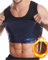 Herren Sauna Weste Saunaanzüge Body Top Shapewear Fitness Korsett Schwitweste Sport Gym Tank Top Kompressionsshirt Ärmellos T-Shirts, Blau, L