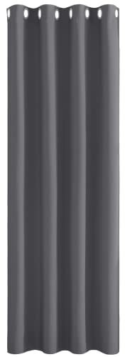 PONY DANCE Door Curtain Thermal - 1 Panel Blackout Curtains for Living Room Bedroom Kitchen Privacy Screen Heat Cold Insulated, 46 inch Width x 84 inch Drop, Grey