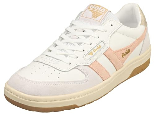 Gola Mixte Hawk Baskets, White/Pearl Pink/Gold, 36 EU