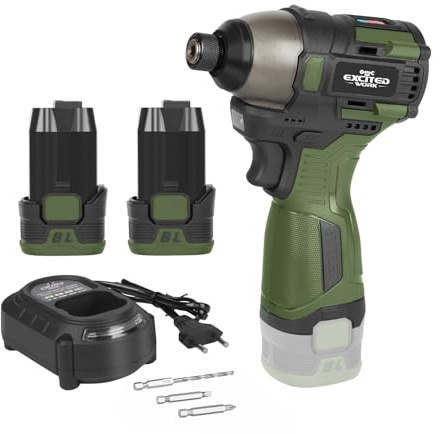 LAZYLAND 17V Brushless Screwdriver, 140Nm Cordless Impact Driver Set with 3 Adjustable Speed, 2 Batteries and Led Work Light