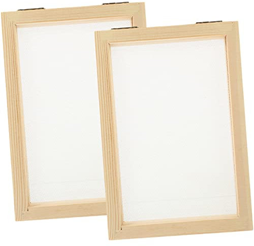 COHEALI 2st Papierrahmen Zusammensetzen Papier Machen Basteln Aus Papier Spitzenpapier Papierherstellungsfach Papierbütten-Set Formen Aus Papier Ausschneiden Papierperlen Blotting Hölzern