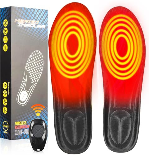 Beheizbare Sohlen mit Fernbedienung Beheizte Einlegesohlen Akkubetrieb Thermosohlen Heizung Warme Einlegesohlen Drahtloser Beheizte Schuheinlagen Sohlenwärmer Wärmesohlen Fußwärmer (L(42-47) J)