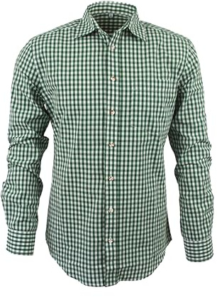 TR Martha Traditionell skjorta för män, Oktoberfest skjorta, outfit, rutig skjorta, röd, traditionella skjortor, fritidsskjorta, långärmad rutig skjorta, bomull, S-3XL