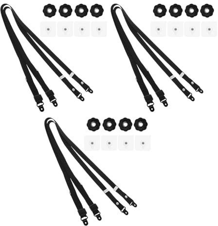 GARVALON 6 Pièces Sangles de Sécurité pour Meubles Fixations Murales Réglables avec Ancrage pour Étagères Sangles Anti-basculement pour Sécurité des Ceinture pour Murs et Meubles