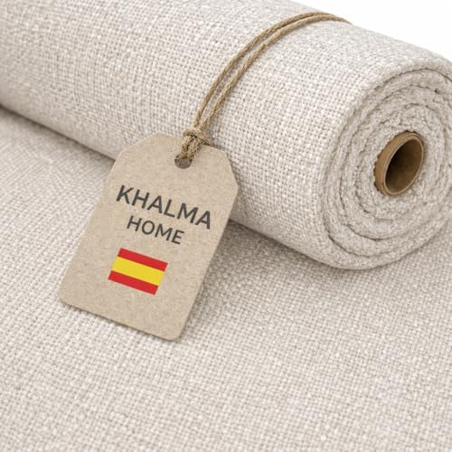 KHALMA HOME Tela Antimanchas para Tapizar por Metros – Tela Chenilla Para Sofás, Sillas y Cabeceros | Tela de Tapicería Elegante y Fácil Limpieza. (beig, 200 x 140 cm)