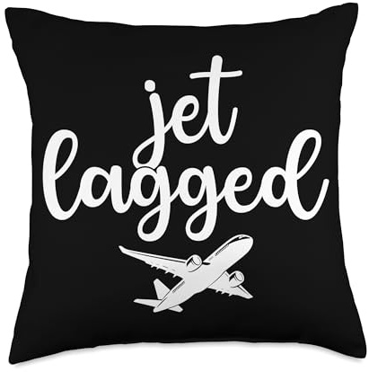 Jet Lagged Flight Attendant Stewardess Throw Pillow