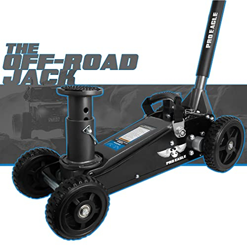Pro Eagle 2 Ton The Beast Big Wheel Off Road Jack - Heavy Duty Hydraulic Floor Jack for Lifted Trucks & SUVs - All Terrain High Lift with 8 inch Extension & Skid Plate