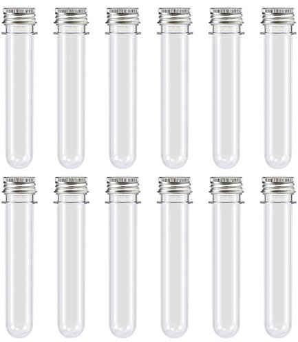 GWHOLE 12 Stück 40ml Reagenzgläser Kunststoff Plastik Gastgeschenk