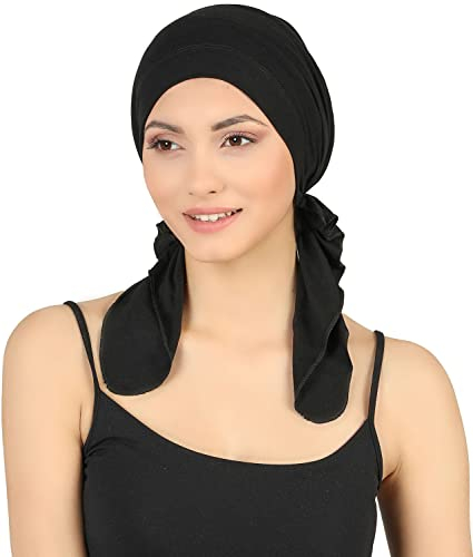 Deresina Headwear Vorgebundenes Bandana (Schwarz)