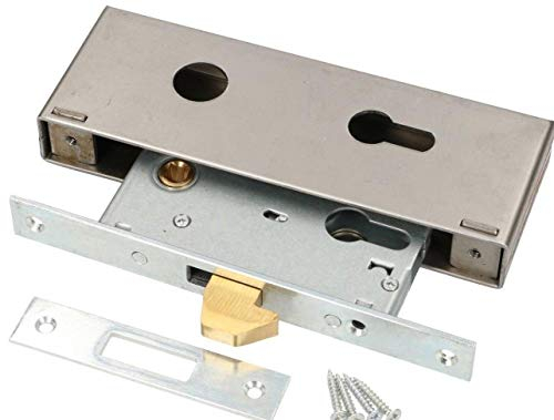 KOTARBAU® Hakenschloss Schiebetore Einsteckschloss 72/40 Schlosskasten Schiebetürschloss Hakenfallenschloss Korrosionsbeständig Schließblech