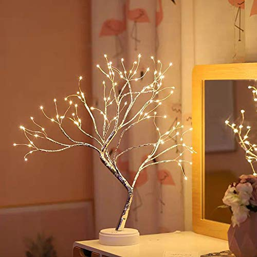 S-Union LED Lichterbaum,LED Baum Lichter,Weihnachtsdeko 108 LED Baum Lampe Dekobaum Belichtet,Bonsai Licht Deko Verstellbare Äste,Baumbeleuchtung Innen Deko USB/Batteriebetrieben,Warmweiß Bäumlein