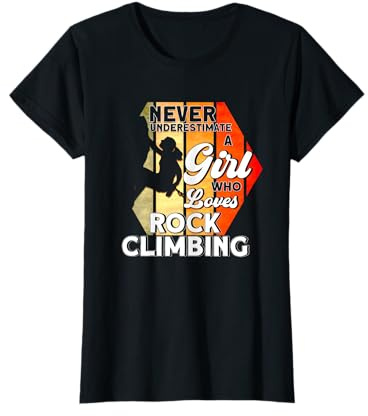 Vintage Una Chica Escalada De Roca Le encanta Escalada De Roca Camiseta