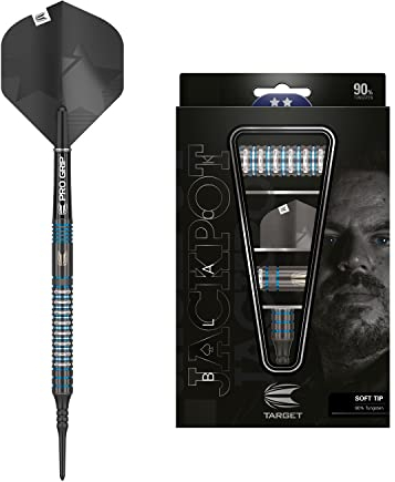 Target Darts Adrian Lewis Black 90% Tungsten Darts, 18G Soft Tip Dart Set, Professional Dart Sets, Pixel Tip, Electronic Soft Tip Darts Set