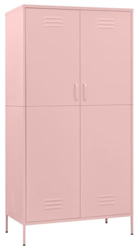 vidaXL Kleiderschrank Garderobenschrank Dielenschrank Schlafzimmerschrank Stahlschrank Lagerschrank Mehrzweckschrank Schrank Rosa 90x50x180cm Stahl
