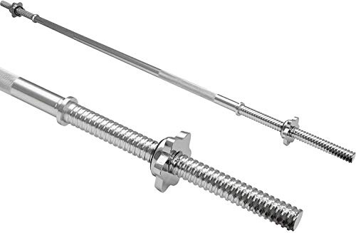 Fitness 4ft Barbell Weight Bar Dumbbell Bars with Spinlock Collars Solid Weight Lifting