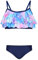 Aquarti Mädchen Bikini Set Bustier Bikinislip Zweiteiliger Badeanzug, Farbe: 030D mit Rüschen/Tie Dye/Blau/Lila/Rosa, Größe: 134