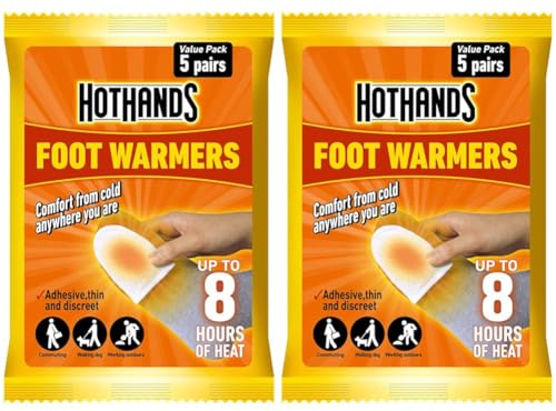 HOTHANDS Foot Warmers - 8 hours of heat - Air activated - Ready to use - 5 Count (Pack of 2)