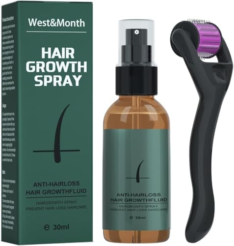 Shefave Dermaroller Haare Set 0.5mm Microneedling Hautroller mit Hair Growth Serum, Wachstum Serum, Haarwachstum Beschleunigen, Beard Roller, für Weihnachten Herren Geschenke