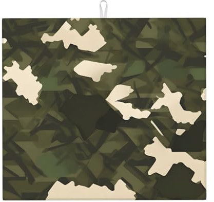 YYHHAOFA Tapete de secado con estampado de camuflaje militar para cocina: absorbente de agua, antideslizante, reversible, con cordón para colgar, 45,7 x 40,6 cm