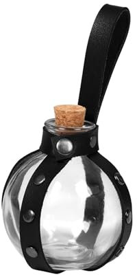 Bottiglie Per Pozioni In Vetro - Bottiglie Per Pozioni Rotonde, Bottiglia Decorativa In Vetro Trasparente | Fiale Di Vetro Per Artigianato, Set Di Bottiglie Da Farmacia, Anello Per Fondina Per Decoraz