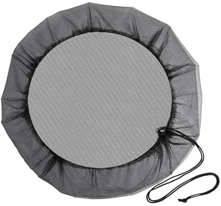 Copertura in rete per barili di pioggia, rete per barili di pioggia, con secchio d'acqua, protezione per serbatoio, schermo per foglie in giardino all'aperto, cortile moscerino (A, taglia unica)